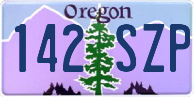 OR license plate 142SZP