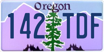 OR license plate 142TDF