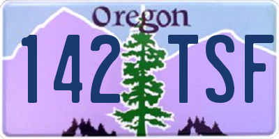 OR license plate 142TSF
