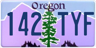 OR license plate 142TYF