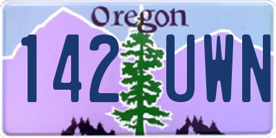 OR license plate 142UWN