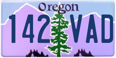 OR license plate 142VAD