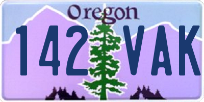 OR license plate 142VAK