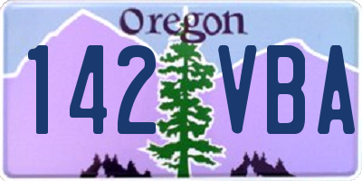 OR license plate 142VBA