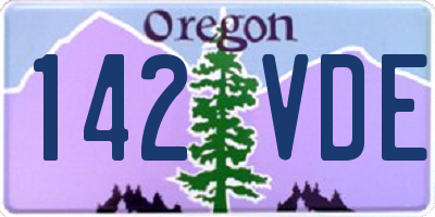 OR license plate 142VDE
