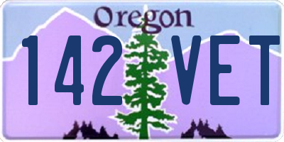 OR license plate 142VET