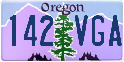 OR license plate 142VGA