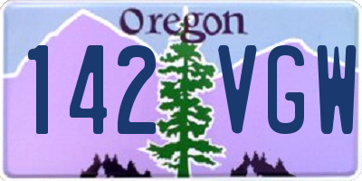 OR license plate 142VGW