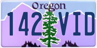 OR license plate 142VID