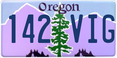 OR license plate 142VIG