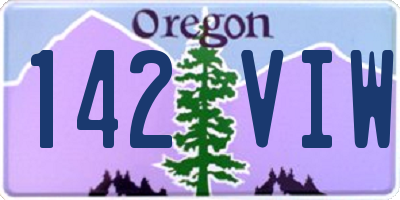 OR license plate 142VIW