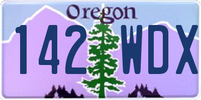 OR license plate 142WDX