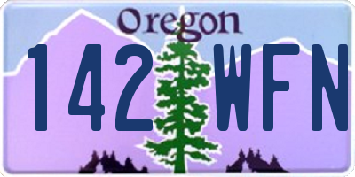 OR license plate 142WFN