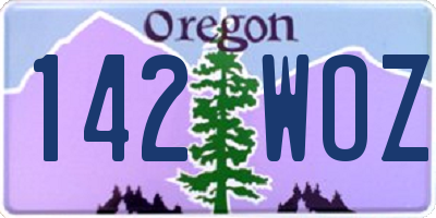 OR license plate 142WOZ