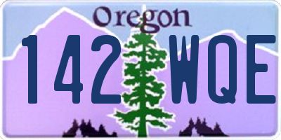 OR license plate 142WQE