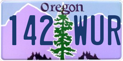OR license plate 142WUR