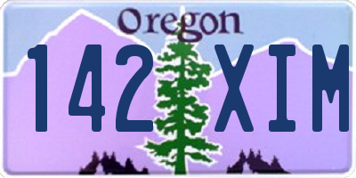 OR license plate 142XIM