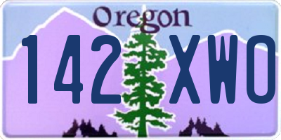 OR license plate 142XWO