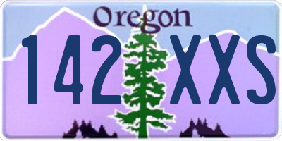 OR license plate 142XXS