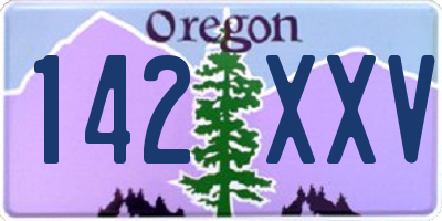 OR license plate 142XXV