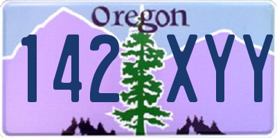 OR license plate 142XYY