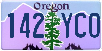 OR license plate 142YCO