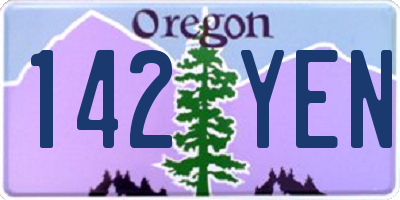 OR license plate 142YEN