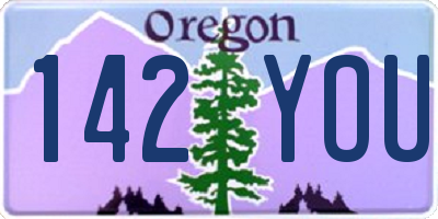OR license plate 142YOU