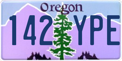 OR license plate 142YPE