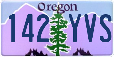 OR license plate 142YVS