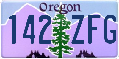 OR license plate 142ZFG