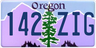OR license plate 142ZIG