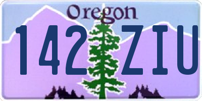 OR license plate 142ZIU