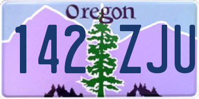 OR license plate 142ZJU