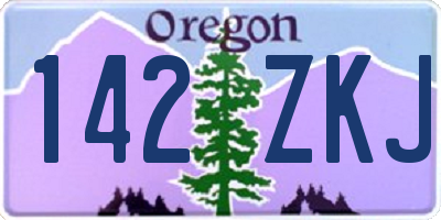 OR license plate 142ZKJ