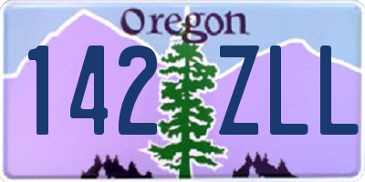 OR license plate 142ZLL