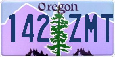 OR license plate 142ZMT