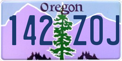 OR license plate 142ZOJ