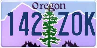 OR license plate 142ZOK