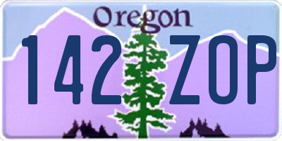 OR license plate 142ZOP