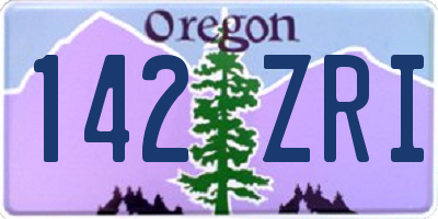 OR license plate 142ZRI