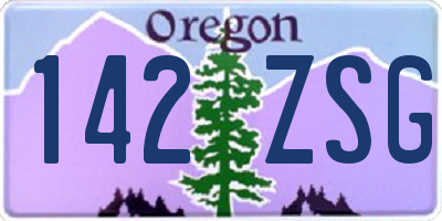 OR license plate 142ZSG