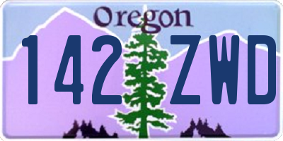 OR license plate 142ZWD