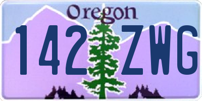 OR license plate 142ZWG