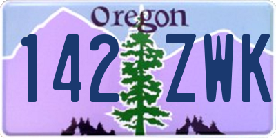 OR license plate 142ZWK