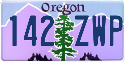 OR license plate 142ZWP