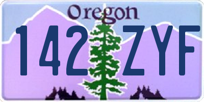 OR license plate 142ZYF