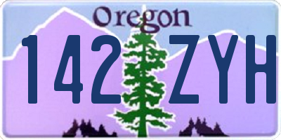 OR license plate 142ZYH