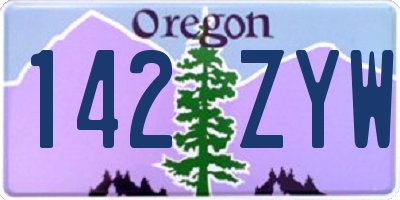 OR license plate 142ZYW