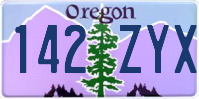 OR license plate 142ZYX